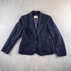 Vintage PENDLETON Virgin Wool Blazer Womens Large Navy Jacket USA Made READ